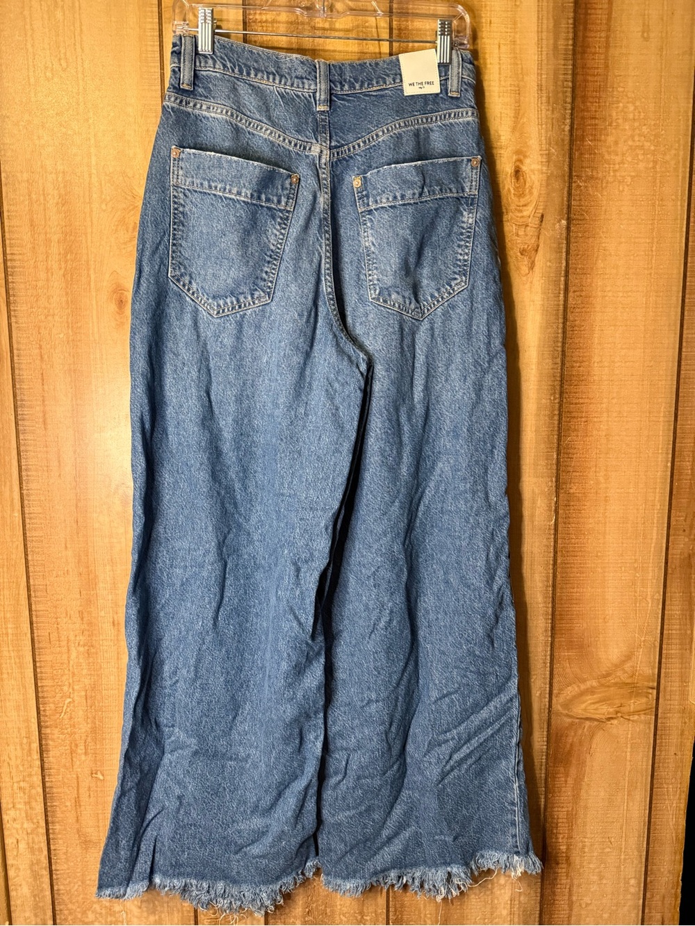 Free People "We The Free" Wide-Leg Jeans $148 Retail Raw Hem - Picture 11 of 14